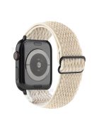 Wave Pattern Nylon Watchband Adjustable Wristwatch Strap for Apple Watch Series 10 42mm / 9 8 7 41mm / 6 5 4 SE SE (2022) SE (2023) 40mm / 3 2 1 38mm - Beige