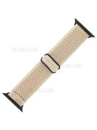 Wave Pattern Nylon Watchband Adjustable Wristwatch Strap for Apple Watch Series 10 42mm / 9 8 7 41mm / 6 5 4 SE SE (2022) SE (2023) 40mm / 3 2 1 38mm - Beige