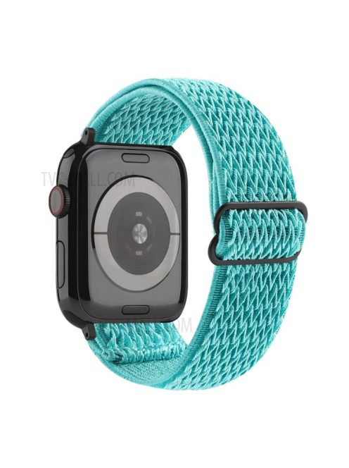 Wave Pattern Nylon Watchband Adjustable Wristwatch Strap for Apple Watch Series 10 42mm / 9 8 7 41mm / 6 5 4 SE SE (2022) SE (2023) 40mm / 3 2 1 38mm - Green