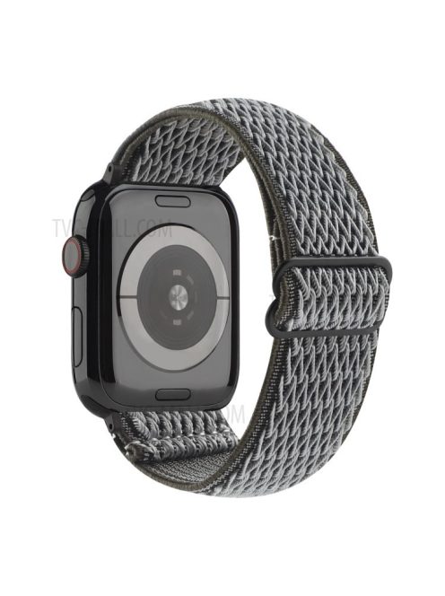 Wave Pattern Nylon Watchband Adjustable Wristwatch Strap for Apple Watch Series 10 42mm / 9 8 7 41mm / 6 5 4 SE SE (2022) SE (2023) 40mm / 3 2 1 38mm - Grey