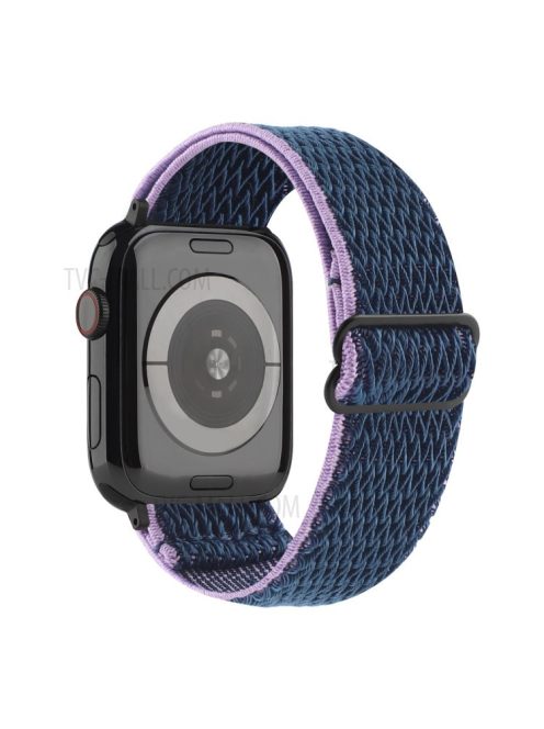 Wave Pattern Nylon Watchband Adjustable Wristwatch Strap for Apple Watch Series 10 42mm / 9 8 7 41mm / 6 5 4 SE SE (2022) SE (2023) 40mm / 3 2 1 38mm - Midnight Blue