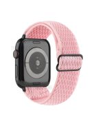 Wave Pattern Nylon Watchband Adjustable Wristwatch Strap for Apple Watch Series 10 42mm / 9 8 7 41mm / 6 5 4 SE SE (2022) SE (2023) 40mm / 3 2 1 38mm - Pink