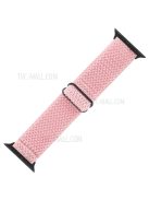 Wave Pattern Nylon Watchband Adjustable Wristwatch Strap for Apple Watch Series 10 42mm / 9 8 7 41mm / 6 5 4 SE SE (2022) SE (2023) 40mm / 3 2 1 38mm - Pink