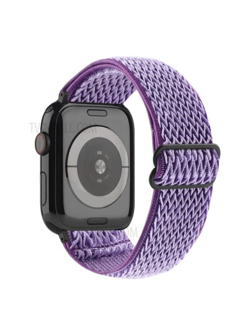 Wave Pattern Nylon Watchband Adjustable Wristwatch Strap for Apple Watch Series 10 42mm / 9 8 7 41mm / 6 5 4 SE SE (2022) SE (2023) 40mm / 3 2 1 38mm - Purple