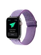 Wave Pattern Nylon Watchband Adjustable Wristwatch Strap for Apple Watch Series 10 42mm / 9 8 7 41mm / 6 5 4 SE SE (2022) SE (2023) 40mm / 3 2 1 38mm - Purple