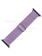 Wave Pattern Nylon Watchband Adjustable Wristwatch Strap for Apple Watch Series 10 42mm / 9 8 7 41mm / 6 5 4 SE SE (2022) SE (2023) 40mm / 3 2 1 38mm - Purple