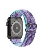 Wave Pattern Nylon Watchband Adjustable Wristwatch Strap for Apple Watch Series 10 42mm / 9 8 7 41mm / 6 5 4 SE SE (2022) SE (2023) 40mm / 3 2 1 38mm - Purple / Blue