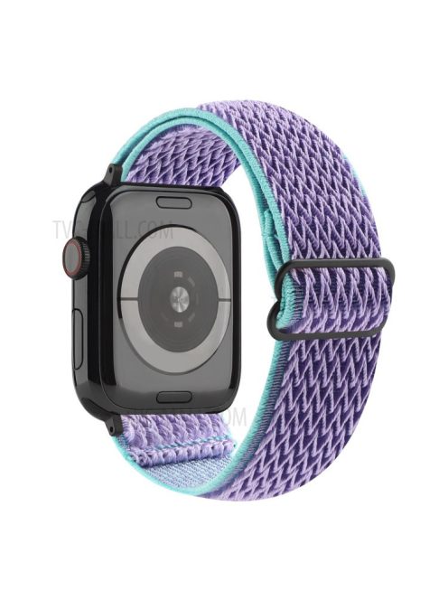 Wave Pattern Nylon Watchband Adjustable Wristwatch Strap for Apple Watch Series 10 42mm / 9 8 7 41mm / 6 5 4 SE SE (2022) SE (2023) 40mm / 3 2 1 38mm - Purple / Blue