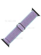 Wave Pattern Nylon Watchband Adjustable Wristwatch Strap for Apple Watch Series 10 42mm / 9 8 7 41mm / 6 5 4 SE SE (2022) SE (2023) 40mm / 3 2 1 38mm - Purple / Blue