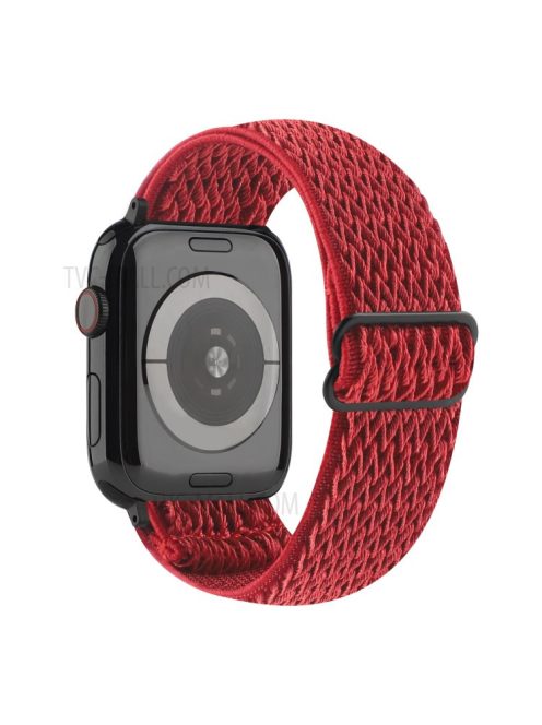 Wave Pattern Nylon Watchband Adjustable Wristwatch Strap for Apple Watch Series 10 42mm / 9 8 7 41mm / 6 5 4 SE SE (2022) SE (2023) 40mm / 3 2 1 38mm - Red