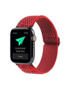 Wave Pattern Nylon Watchband Adjustable Wristwatch Strap for Apple Watch Series 10 42mm / 9 8 7 41mm / 6 5 4 SE SE (2022) SE (2023) 40mm / 3 2 1 38mm - Red