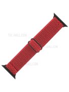 Wave Pattern Nylon Watchband Adjustable Wristwatch Strap for Apple Watch Series 10 42mm / 9 8 7 41mm / 6 5 4 SE SE (2022) SE (2023) 40mm / 3 2 1 38mm - Red