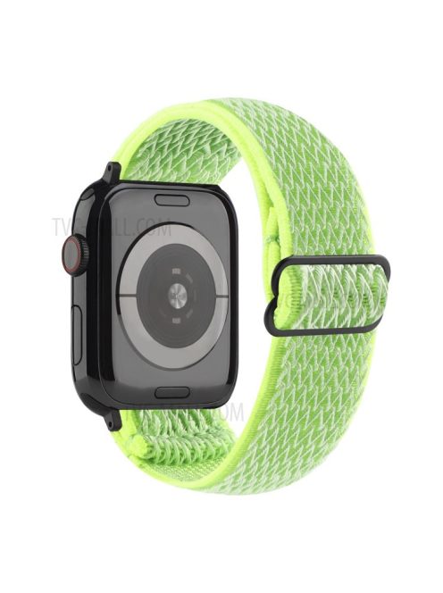 Wave Pattern Nylon Watchband Adjustable Wristwatch Strap for Apple Watch Series 10 42mm / 9 8 7 41mm / 6 5 4 SE SE (2022) SE (2023) 40mm / 3 2 1 38mm - Yellowgreen