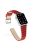 Wave Texture Cowhide Genuine Leather Smart Watch Strap Watchband for Apple Watch Series 10 46mm / Ultra 2 Ultra 49mm / 9 8 7 45mm / SE (2023) SE (2022) SE 6 5 4 44mm / 3 2 1 42mm - Red