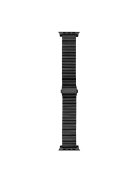 Waxy Cowhide Leather Watchband for Apple Watch Series 10 42mm / 9 8 7 41mm / SE (2023) SE (2022) SE 6 5 4 40mm / 3 2 1 38mm Watch Band Titanium Alloy Wrist Strap - Black