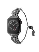 Wing Design Strap for Apple Watch 10 46mm / Ultra 2 / Ultra 49mm / 9 8 7 45mm / SE (2023) SE (2022) SE 6 5 4 44mm / 3 2 1 42mm Alloy Bracelet - Black