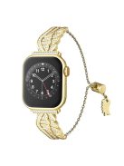 Wing Design Strap for Apple Watch 10 46mm / Ultra 2 / Ultra 49mm / 9 8 7 45mm / SE (2023) SE (2022) SE 6 5 4 44mm / 3 2 1 42mm Alloy Bracelet - Gold