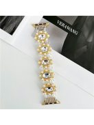 Wrist Strap For Apple Watch Series 10 42mm / 9 8 7 41mm / 6 5 4 SE (2023) SE (2022) SE 40mm / 3 2 1 38mm Beaded Pearl Decor Watchband - Gold