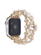 Wrist Strap For Apple Watch Series 10 42mm / 9 8 7 41mm / 6 5 4 SE (2023) SE (2022) SE 40mm / 3 2 1 38mm Beaded Pearl Decor Watchband - Rose Gold