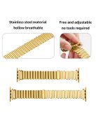 Wrist Strap for Apple Watch Series 10 46mm / Ultra 2 Ultra 49mm /  Series 9 8 7 45mm / 6 5 4 SE (2023) SE (2022) SE 44mm / 3 2 1 42mm Stainless Steel Hollow Chain Watchband - Gold