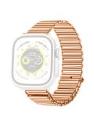 Wrist Strap for Apple Watch Series 10 46mm / Ultra 2 Ultra 49mm /  Series 9 8 7 45mm / 6 5 4 SE (2023) SE (2022) SE 44mm / 3 2 1 42mm Stainless Steel Hollow Chain Watchband - Rose Gold