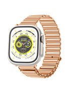 Wrist Strap for Apple Watch Series 10 46mm / Ultra 2 Ultra 49mm /  Series 9 8 7 45mm / 6 5 4 SE (2023) SE (2022) SE 44mm / 3 2 1 42mm Stainless Steel Hollow Chain Watchband - Rose Gold