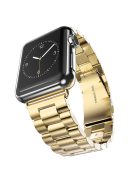 XINCUCO For Apple Watch Series 10 46mm / Ultra 2 Ultra 49mm / 9 8 7 45mm / SE (2023) SE (2022) SE 6 5 4 44mm / 3 2 1 42mm Three Bead Series Stainless Steel Watch Strap - Gold