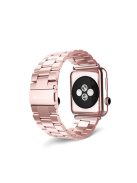 XINCUCO For Apple Watch Series 10 46mm / Ultra 2 Ultra 49mm / 9 8 7 45mm / SE (2023) SE (2022) SE 6 5 4 44mm / 3 2 1 42mm Three Bead Series Stainless Steel Watch Strap - Rose Gold