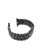 XINCUCO Three Bead Series Stainless Steel Watchband for Apple Watch Series 10 42mm / 9 8 7 41mm / SE (2023) SE (2022) SE 6 5 4 40mm / 3 2 1 38mm - Black