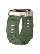 YINGSHEHUI For Apple Watch 10 46mm / Ultra 2 / Ultra 49mm / 9 8 7 45mm / SE (2023) SE (2022) SE 6 5 4 44mm / 3 2 1 42mm Silicone Watch Band - Army Green