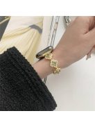 Zinc Alloy Band for Apple Watch 10 46mm / Ultra 2 / Ultra 49mm / 9 8 7 45mm / SE (2023) SE (2022) SE 6 5 4 44mm / 3 2 1 42mm Four Leaf Clover Strap - Gold