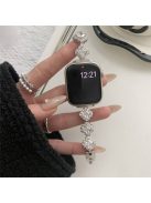 Zinc Alloy Band for Apple Watch 10 46mm / Ultra 2 / Ultra 49mm / 9 8 7 45mm / SE (2023) SE (2022) SE 6 5 4 44mm / 3 2 1 42mm Four Leaf Clover Strap - Silver