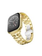 Zinc Alloy Strap for Apple Watch 10 46mm / Ultra 2 / Ultra 49mm / 9 8 7 45mm / SE (2023) SE (2022) SE 6 5 4 44mm / 3 2 1 42mm Wrist Band - Gold+White