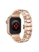 Zinc Alloy Strap for Apple Watch 10 46mm / Ultra 2 / Ultra 49mm / 9 8 7 45mm / SE (2023) SE (2022) SE 6 5 4 44mm / 3 2 1 42mm Wrist Band - Rose Gold+White