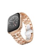 Zinc Alloy Strap for Apple Watch 10 46mm / Ultra 2 / Ultra 49mm / 9 8 7 45mm / SE (2023) SE (2022) SE 6 5 4 44mm / 3 2 1 42mm Wrist Band - Rose Gold+White