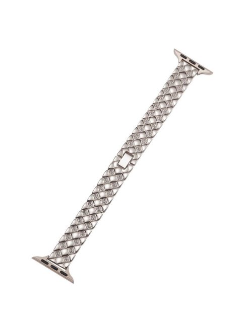 Zinc Alloy Watch Strap for Apple Watch Series 10 42mm / 9 8 7 41mm / SE (2023) SE (2022) SE 6 5 4 40mm / 3 2 1 38mm Rhombus Band - Starlight