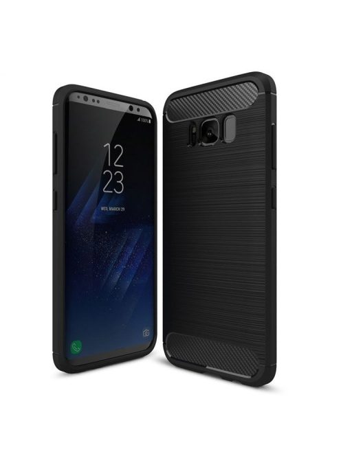 R-PROTECT Samsung Galaxy S8 G950 Szilikon Tok Carbon TPU Fekete