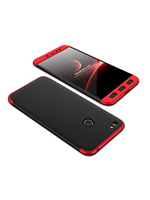 R-PROTECT Xiaomi Redmi Note 5A PrimeGKK Tok 360 Előlap-Hátlapi Védelemmel Full Body Protection Fekete-Piros