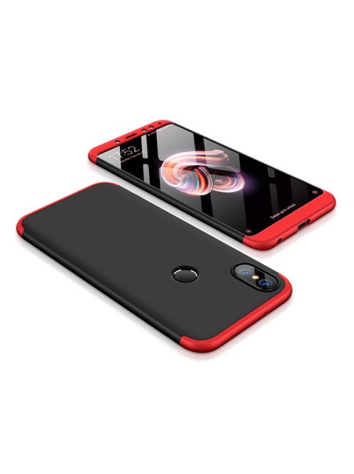 R-PROTECT Xiaomi Redmi Note 5 (dual camera) / Redmi Note 5 ProGKK Tok 360 Előlap-Hátlapi Védelemmel Full Body Protection Fekete-Piros