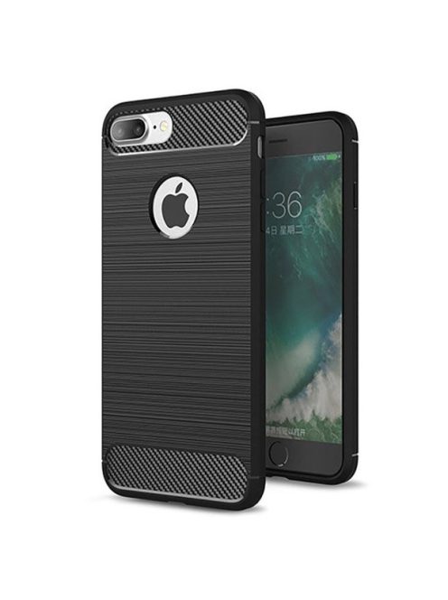 R-PROTECT iPhone 8 Plus / 7 Plus Szilikon Tok Carbon TPU Fekete