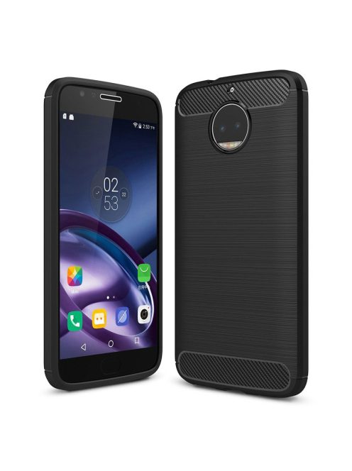 R-PROTECT Motorola Moto G5S Plus Szilikon Tok Carbon TPU Fekete