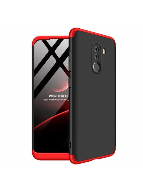 R-PROTECT Xiaomi Pocophone F1GKK Tok 360 Előlap-Hátlapi Védelemmel Full Body Protection Fekete-Piros