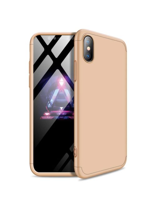 R-PROTECT iPhone XS Max GKK Tok 360 Előlap-Hátlapi Védelemmel Full Body Protection Arany