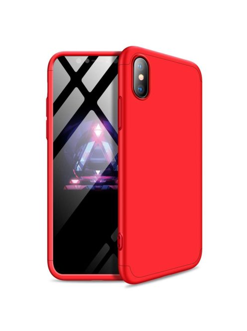 R-PROTECT iPhone XS Max GKK Tok 360 Előlap-Hátlapi Védelemmel Full Body Protection Piros