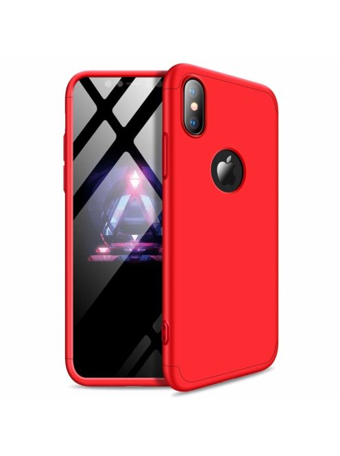R-PROTECT iPhone XS Max  (logo hole)GKK Tok 360 Előlap-Hátlapi Védelemmel Full Body Protection Piros