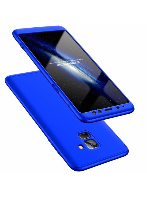 R-PROTECT Samsung Galaxy A8 2018 A530 GKK Tok 360 Előlap-Hátlapi Védelemmel Full Body Protection Kék