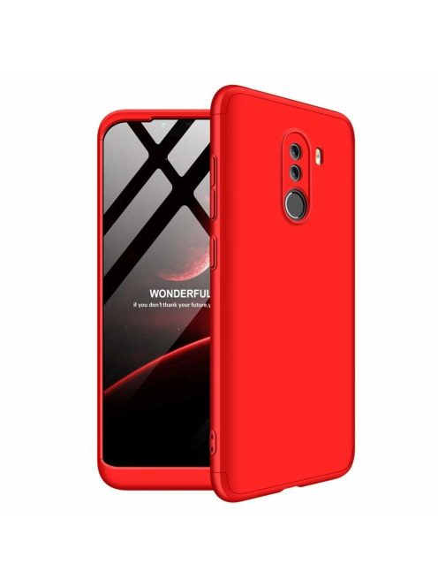 R-PROTECT Xiaomi Pocophone F1GKK Tok 360 Előlap-Hátlapi Védelemmel Full Body Protection Piros
