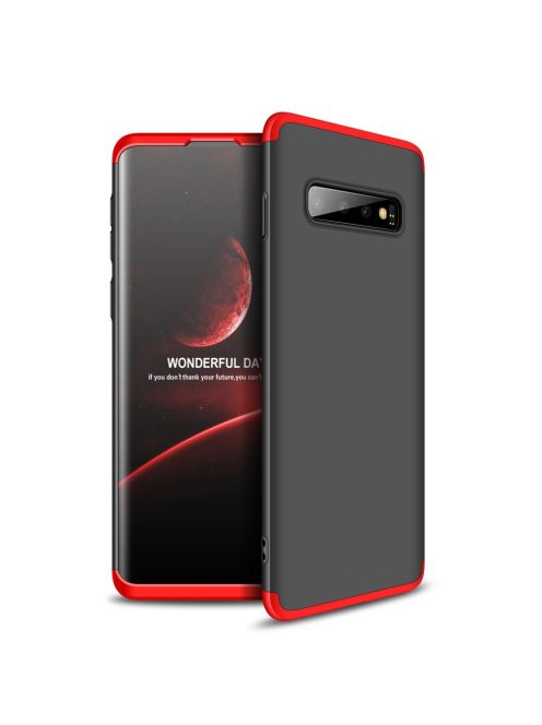 R-PROTECT Samsung Galaxy S10 Plus GKK Tok 360 Előlap-Hátlapi Védelemmel Full Body Protection Fekete-Piros