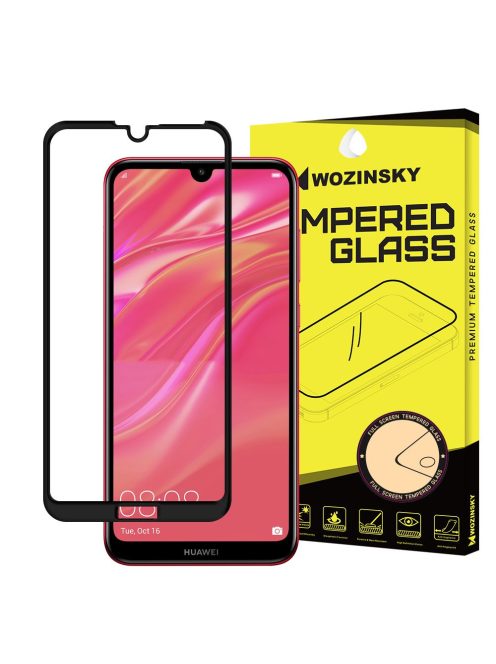 Huawei Y7 2019 / Y7 Pro 2019 / Y7 Prime 2019 Üvegfólia 3D FullSize, Tokbarát, Hajlított, Extra Erős Wozinsky Tempered Glass