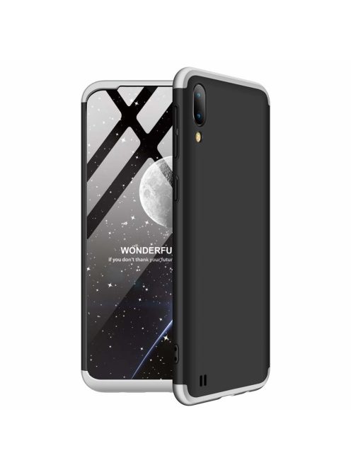 R-PROTECT Samsung Galaxy M10 GKK Tok 360 Előlap-Hátlapi Védelemmel Full Body Protection Fekete-Ezüst